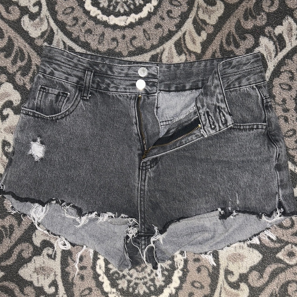 Faded Black Jean Shorts (M)